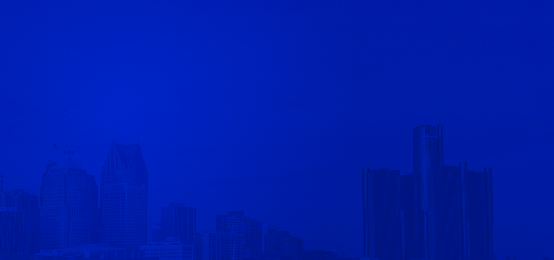 Blue styled background of Detroit